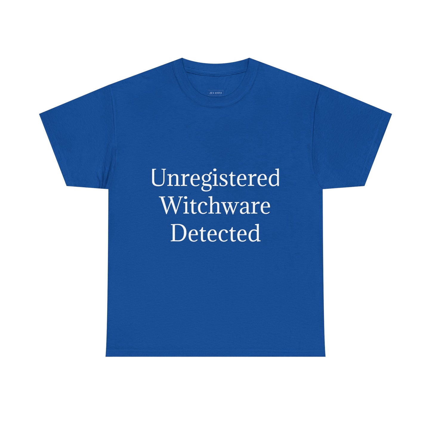 Unisex Heavy Cotton Tee - Unregistered Witchware Detected, Witchy Apparel, Halloween Tee