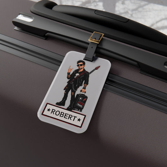 Rocker Design Personalized Luggage Tag — Custom Name Travel ID
