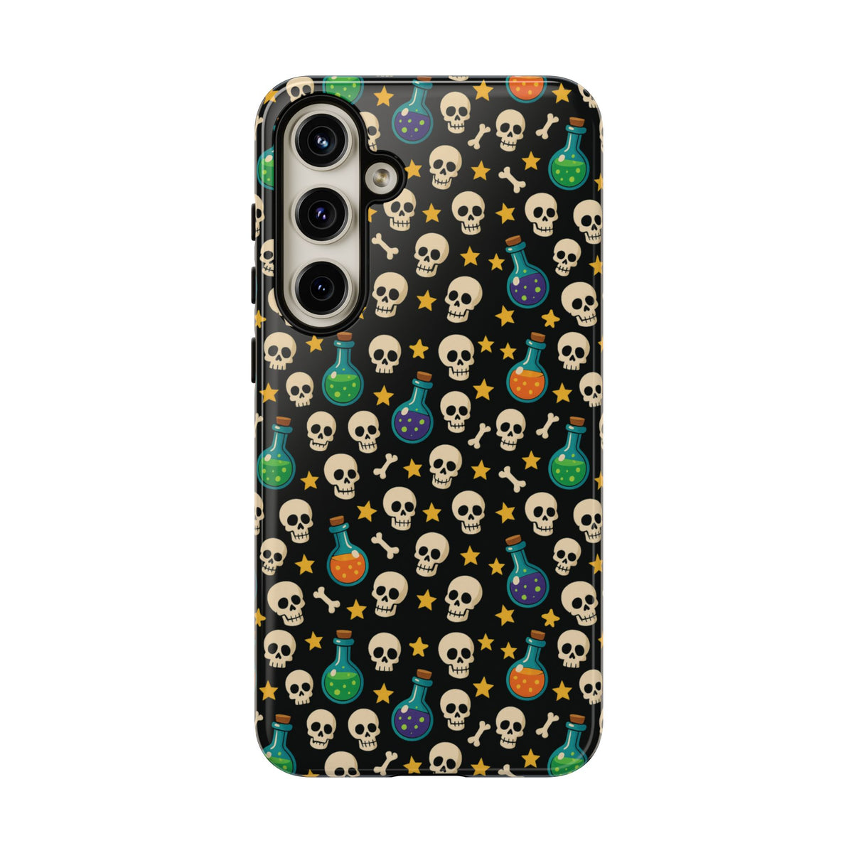 Skull & Potion Phone Case, Trendy Cell Phone Cover, Halloween Gift, Gothic Phone Accessory, Spooky Style Case, Tough Cases