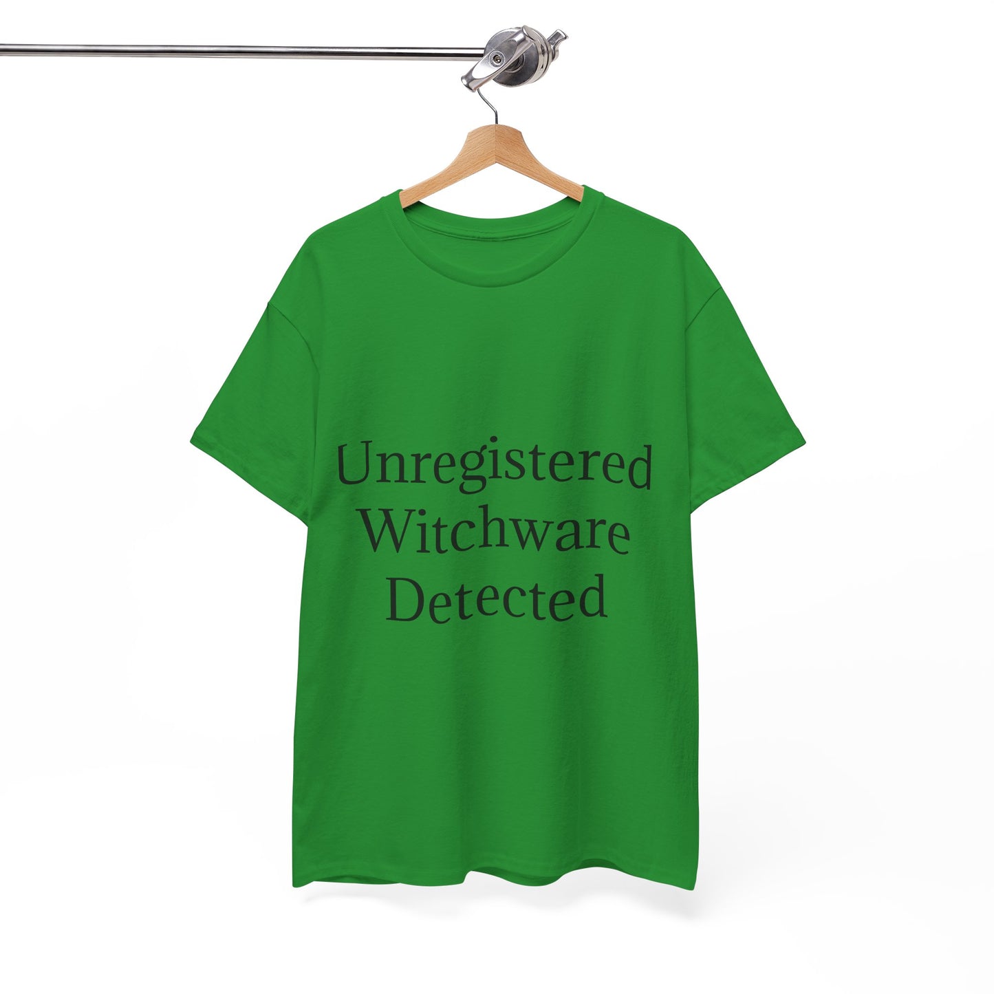 Unisex Heavy Cotton Tee - Unregistered Witchware Detected, Witchy Apparel, Halloween Tee