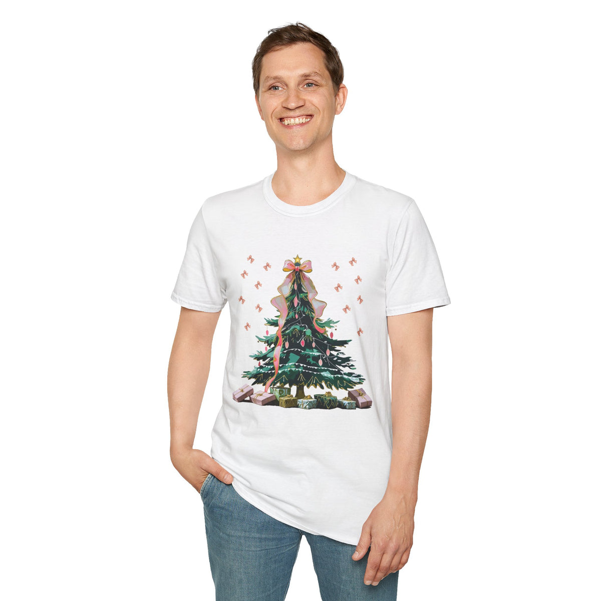 Christmas Tree Unisex Softstyle T-Shirt | Holiday Outfit, Festive Apparel