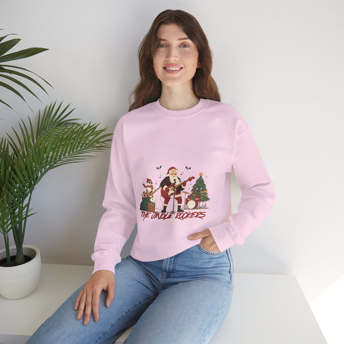 Funny Christmas Sweatshirt – "The Jingle Rockers" Holiday Band Crewneck
