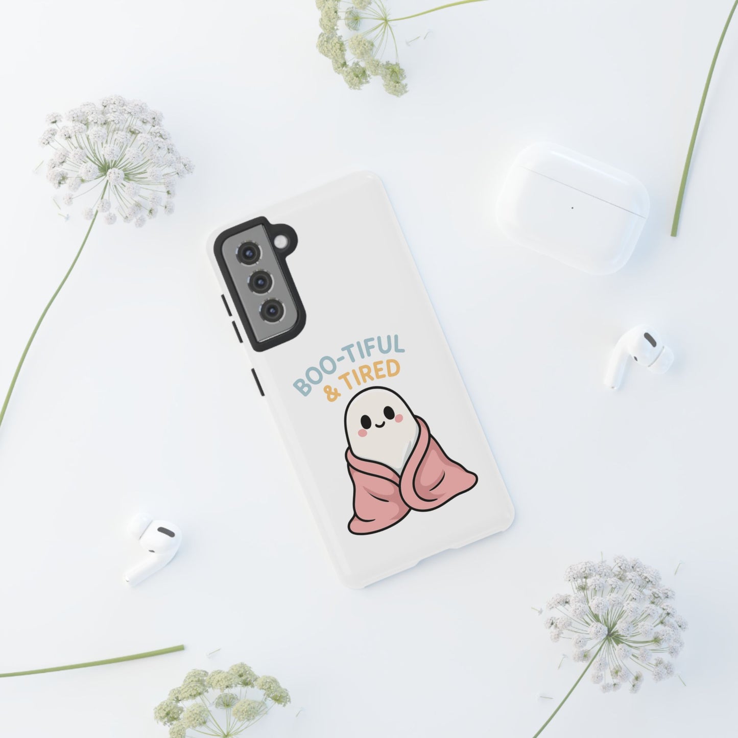 Boo-tiful & Tired Phone Case, Halloween-Themed Design