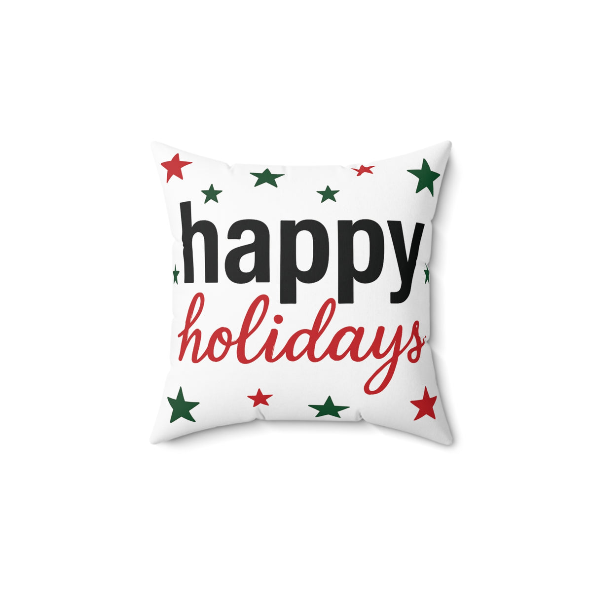 Happy Holidays Square Throw Pillow — Festive Christmas Decor