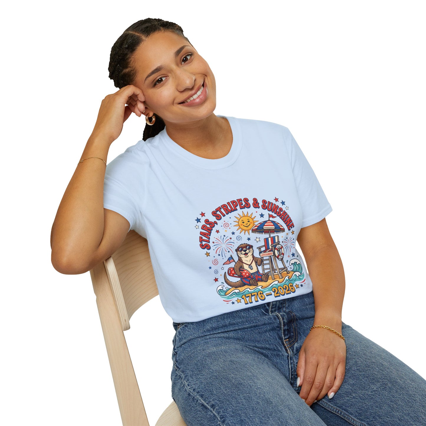 Stars, Stripes & Sunshine T-Shirt — Patriotic 1776–2026 Summer Tee, 4th of July Shirt