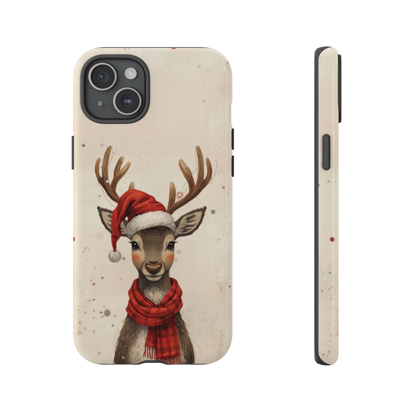 Christmas Reindeer Phone Case, Dual Layer Phone Case for Iphone 17, 16, 15, 14, 13, 12, 11