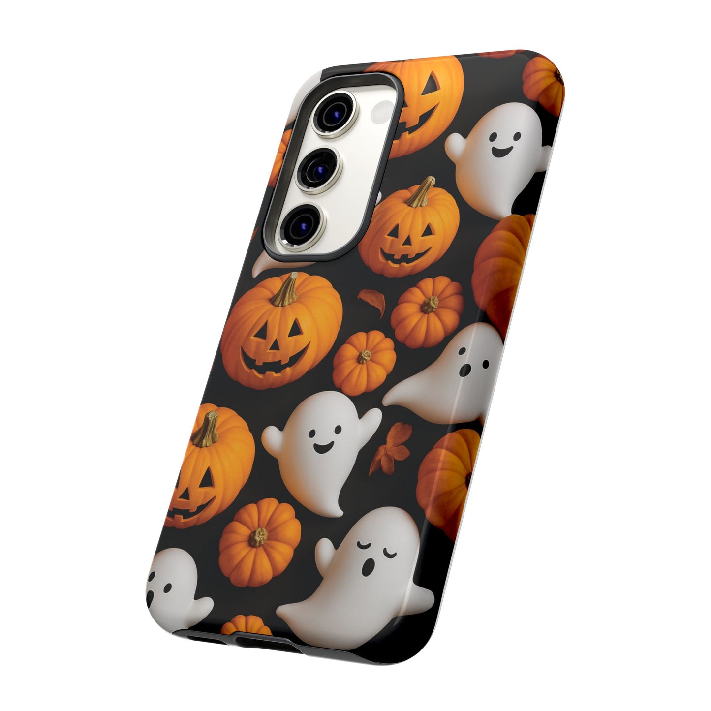 Halloween Phone Case, Spooky Ghosts and Pumpkins Design