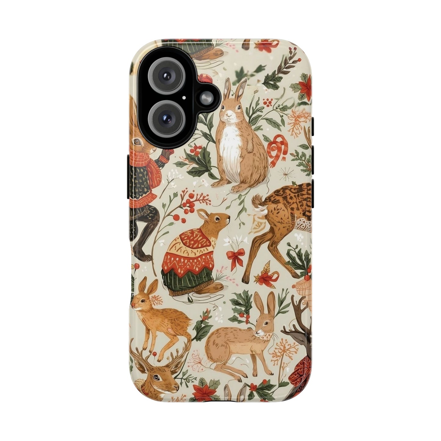 Christmas Phone Case, Animals in Christmas Spirit - Tough and Stylish for Nature Lovers