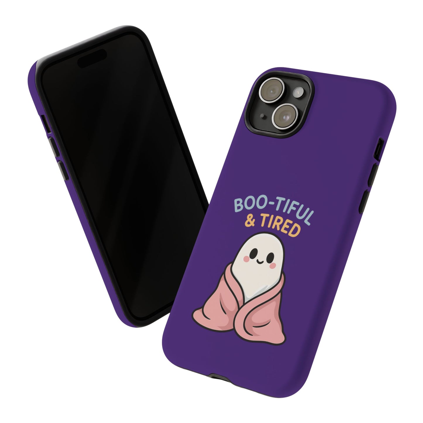 Boo-Tiful & Tired Phone Case, Halloween-Themed Design