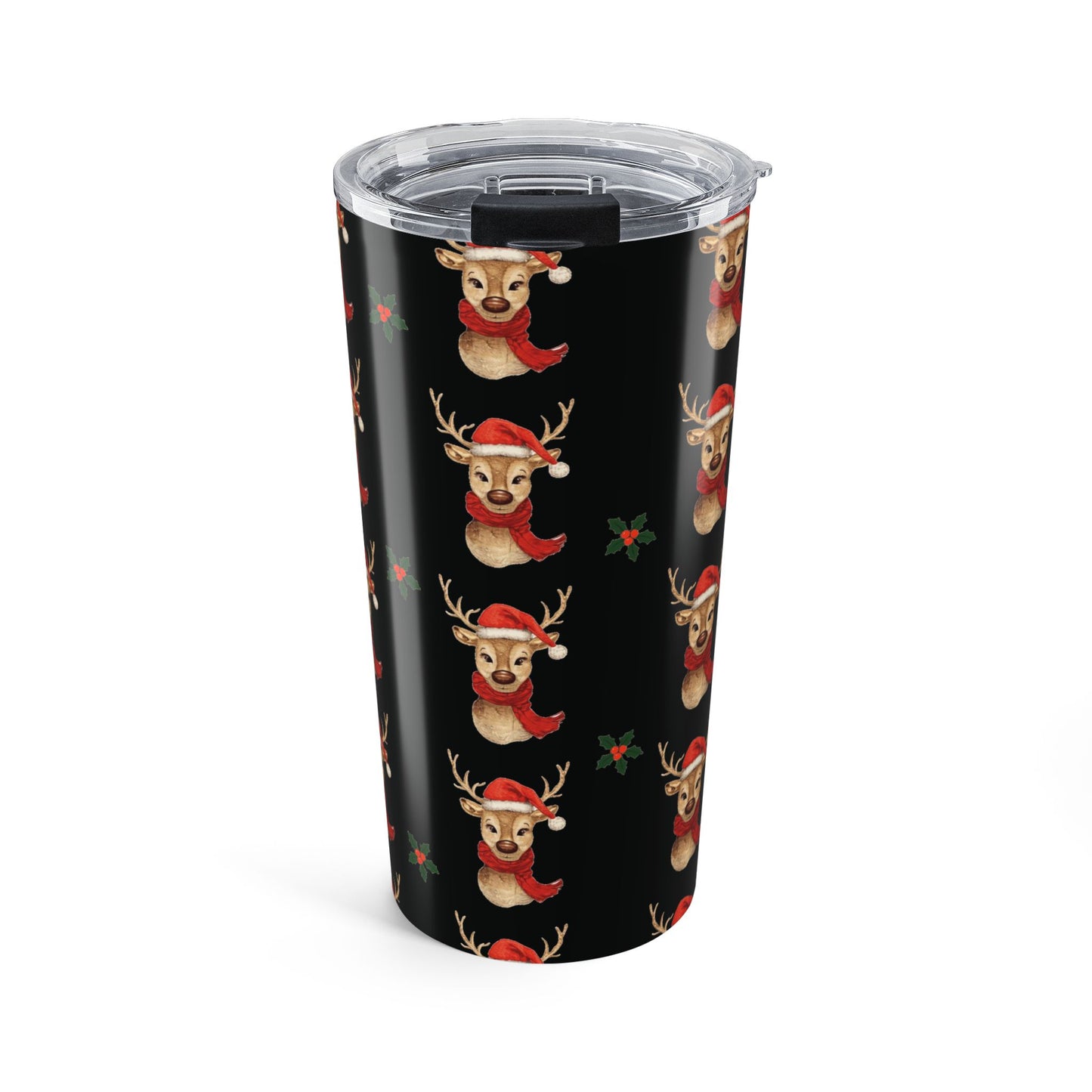 Christmas Reindeer Tumbler, 20oz Holiday Drinkware, Cute Gift for Her, Festive Travel Cup, Winter Beverage Flask