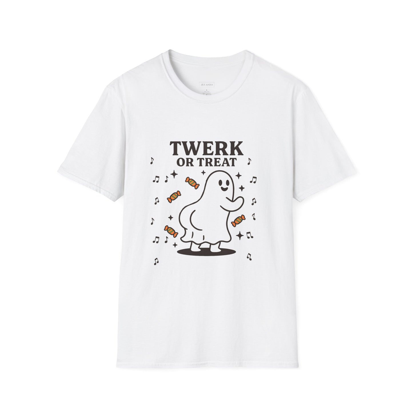 Whimsical Halloween T-Shirt for Adults, Fun Ghost Tee, Twerk or Treat Shirt, Unisex Costume Top, Spooky Celebration Apparel