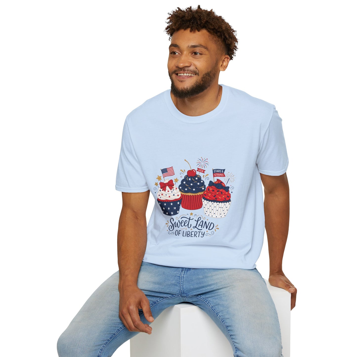 Patriotic Cupcakes T-Shirt — "Sweet Land of Liberty" 4th of July Tee