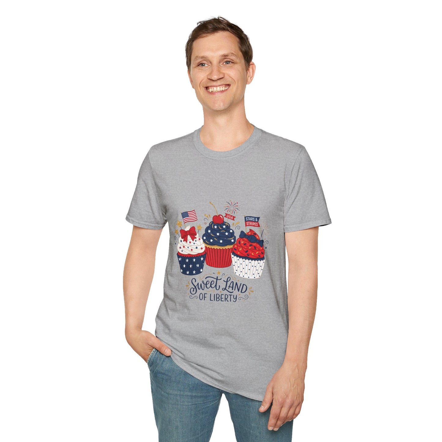 Patriotic Cupcakes T-Shirt — "Sweet Land of Liberty" 4th of July Tee