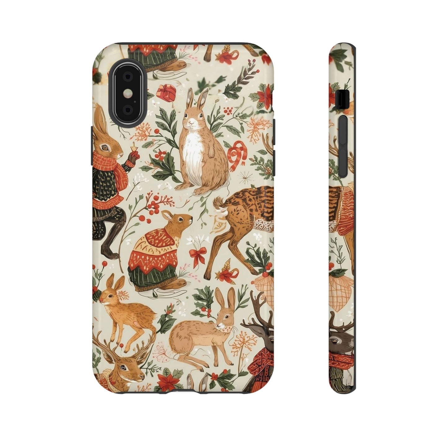 Christmas Phone Case, Animals in Christmas Spirit - Tough and Stylish for Nature Lovers