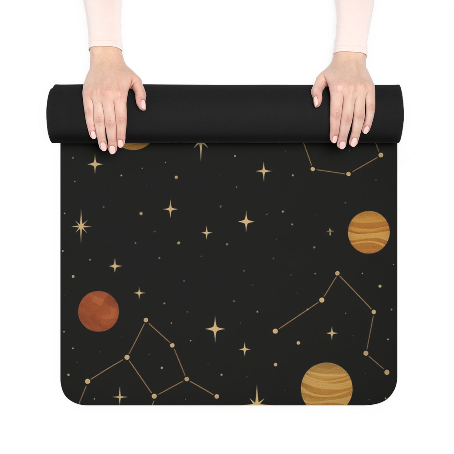 Celestial Rubber Yoga Mat - Starry Night Design, Meditation Mat