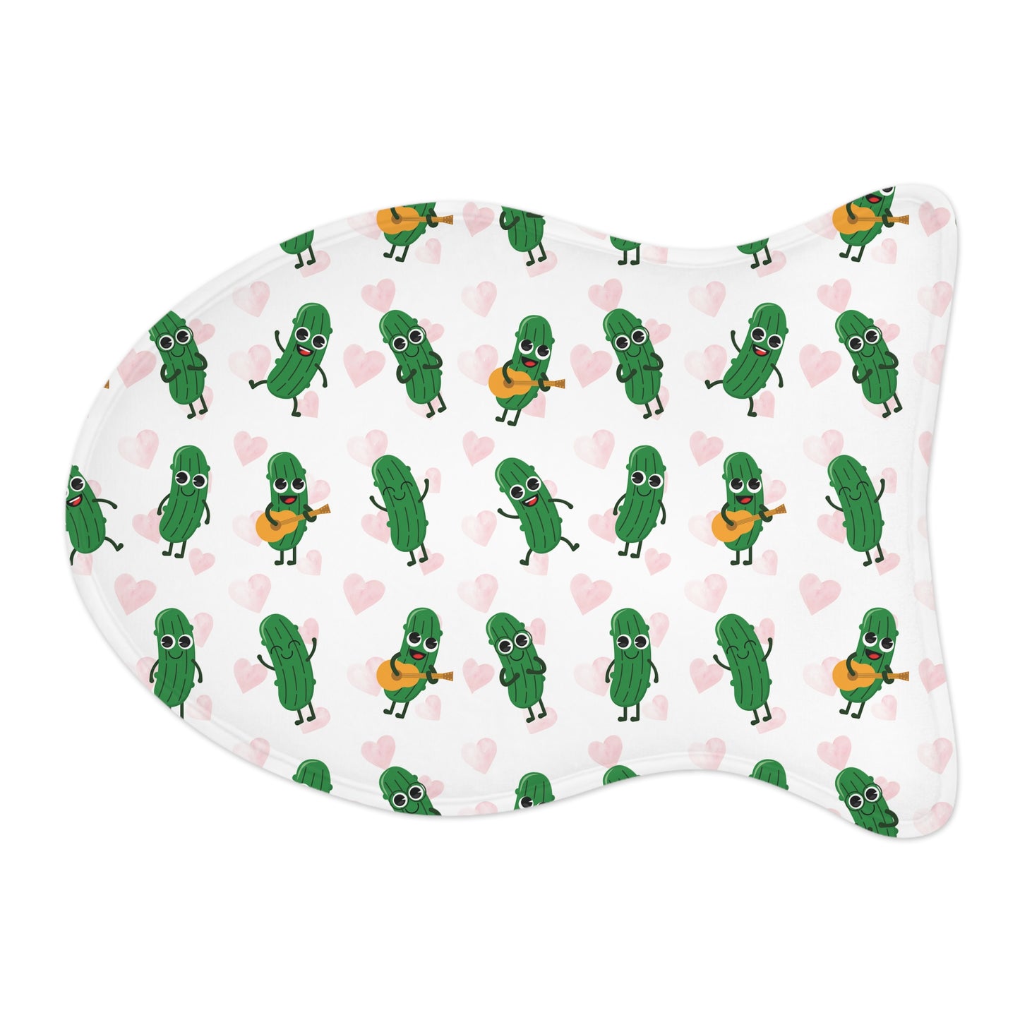 Pickle Pals Pet Feeding Mat — Cute Green Pickle Patterned Bowl Placemat