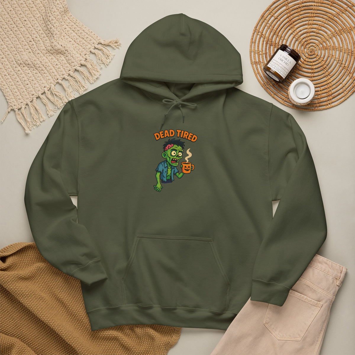Zombie Themed Unisex Hoodie, Cozy Halloween Sweatshirt, Spooky Season Apparel