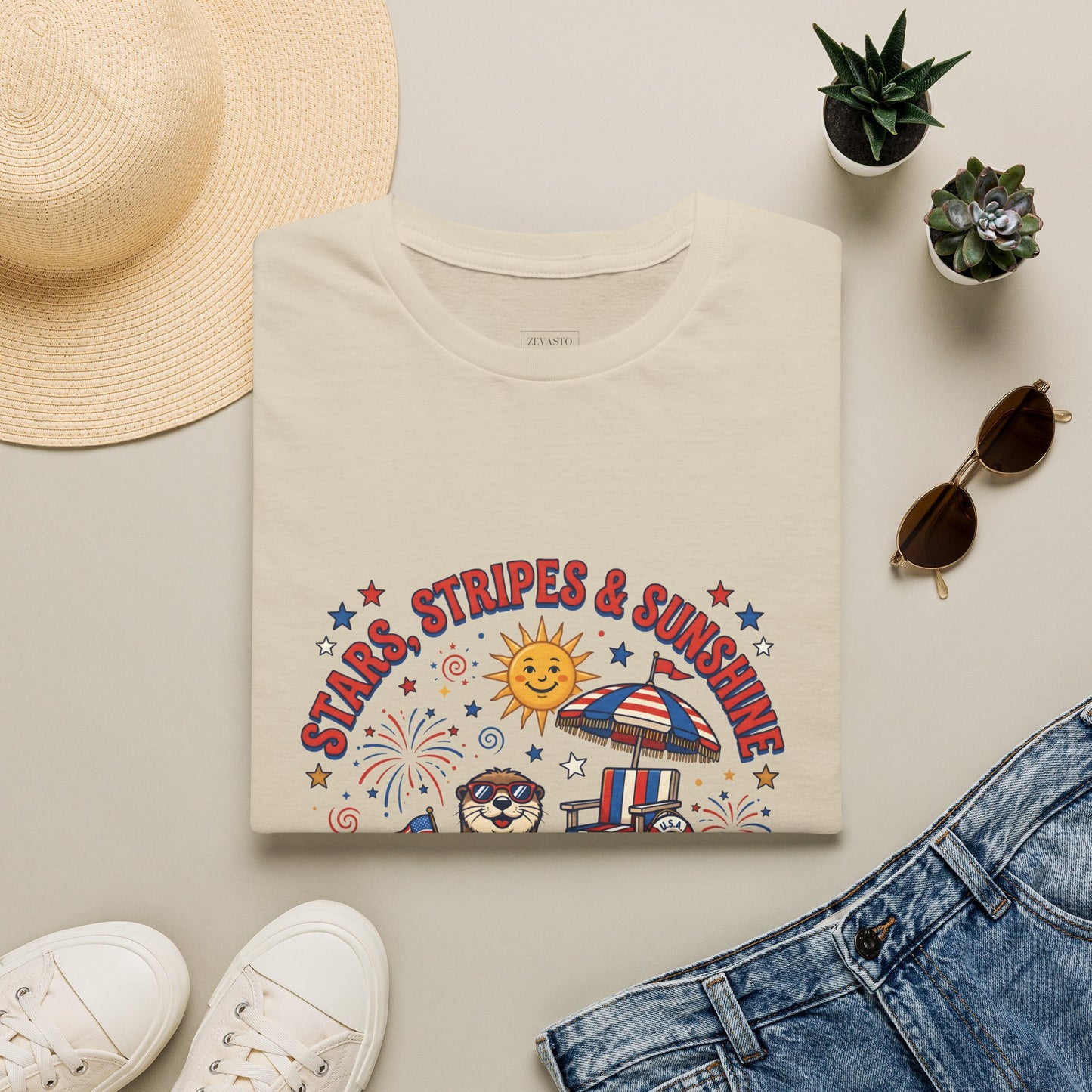 Stars, Stripes & Sunshine T-Shirt — Patriotic 1776–2026 Summer Tee, 4th of July Shirt