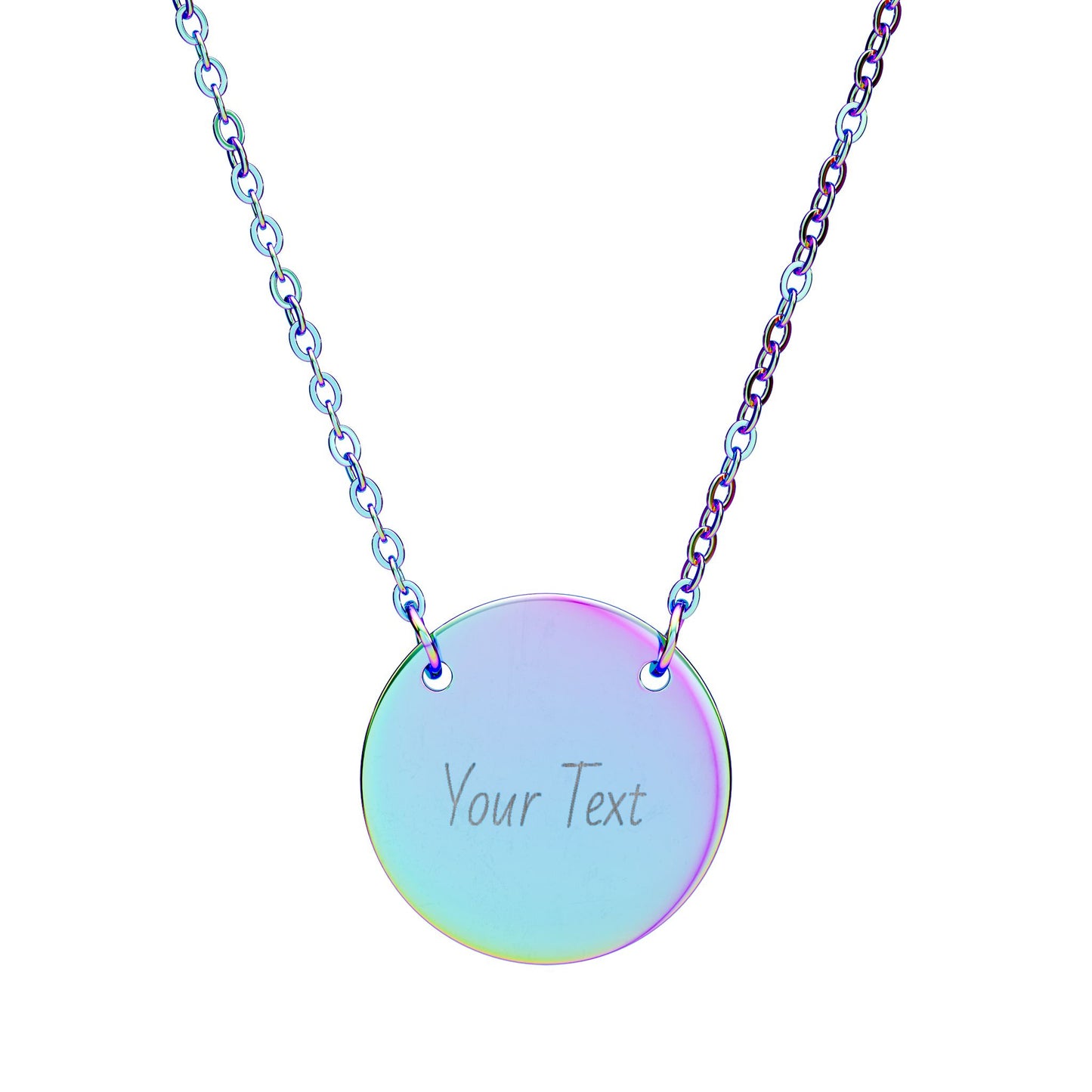 Personalized Circle Necklace — Engraved Custom Disc Pendant, Gift For Valentines Day | Mothers Day