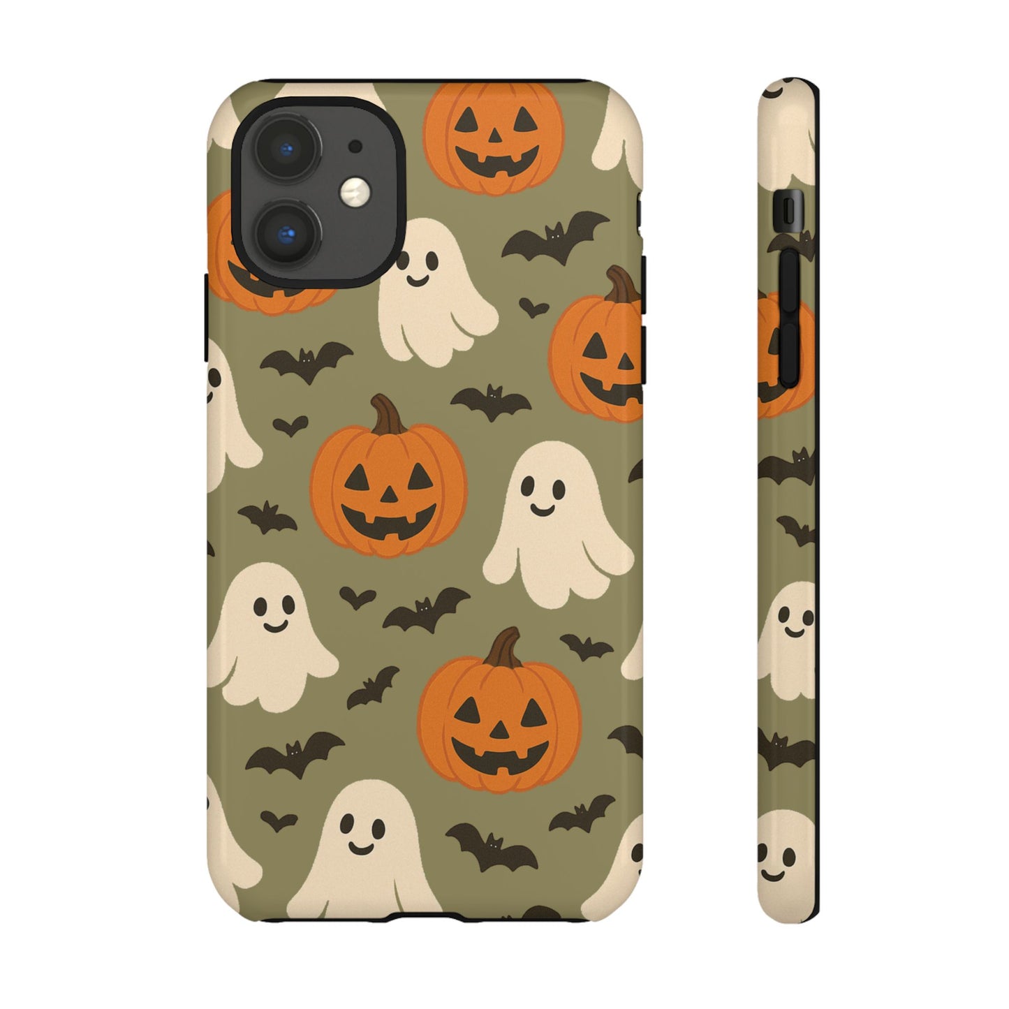 Halloween Phone Case with Ghosts and Pumpkins, Cute Fall Phone Cover, Spooky Season Accessory, Halloween Gift