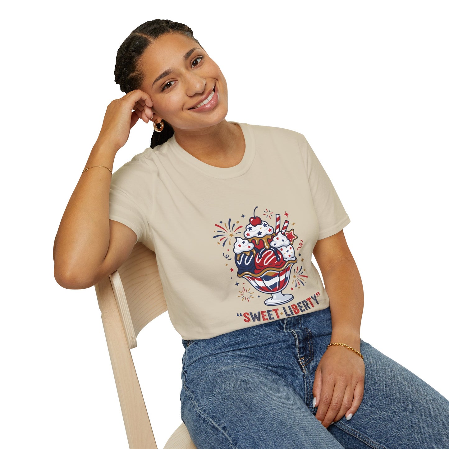 Sweet Liberty Ice Cream T-Shirt — Patriotic 4th of July Sundae Tee