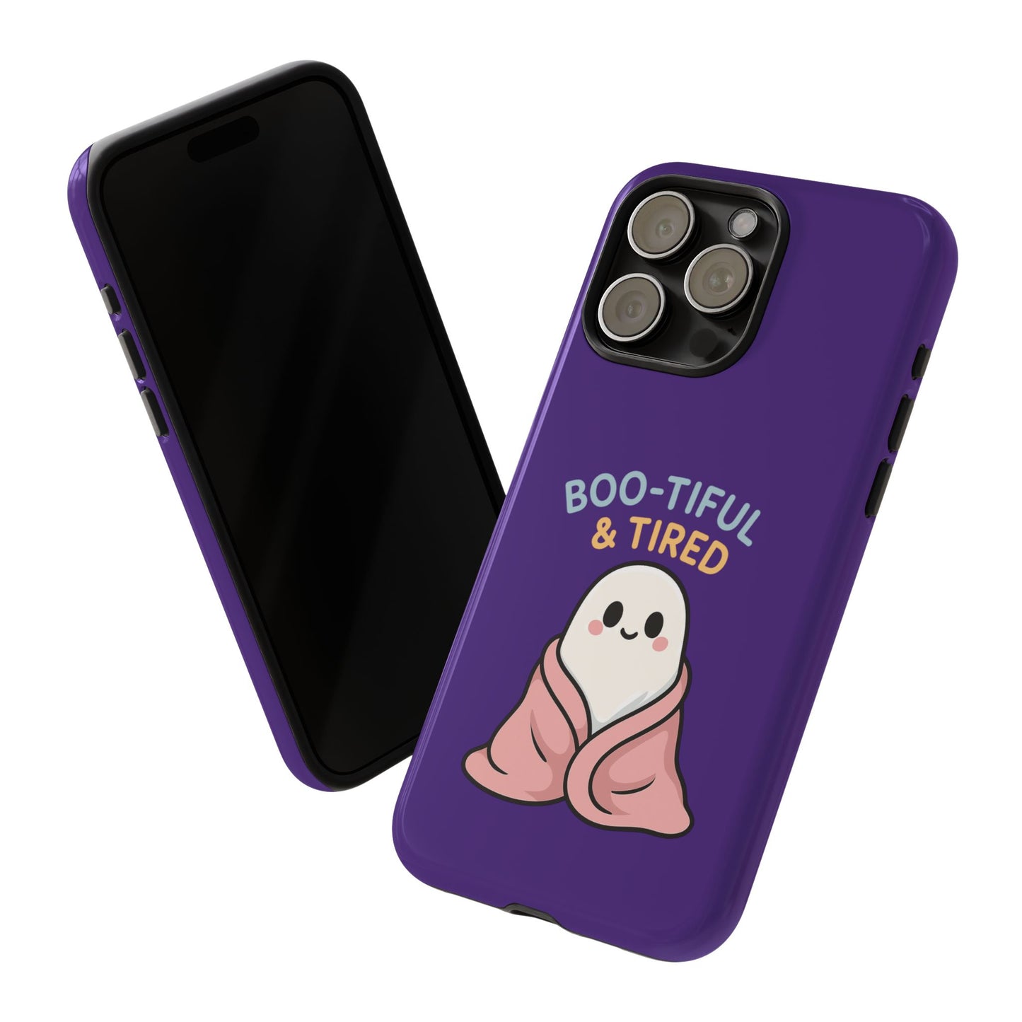 Boo-Tiful & Tired Phone Case, Halloween-Themed Design