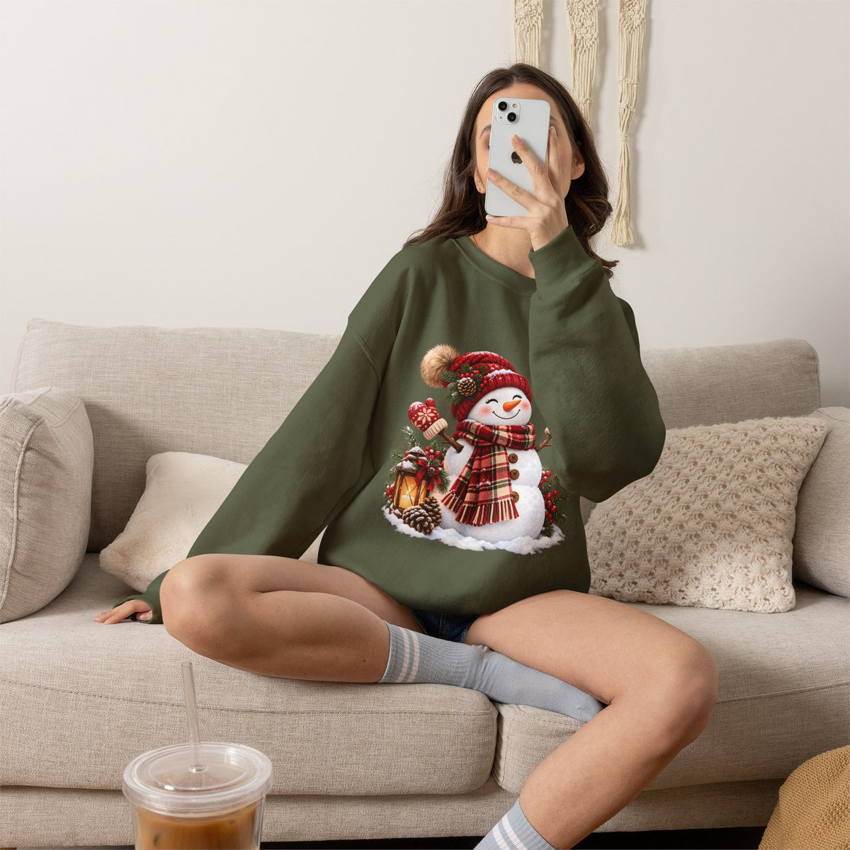 Snowman Holiday Sweatshirt - Cozy Christmas Unisex Sweatshirt