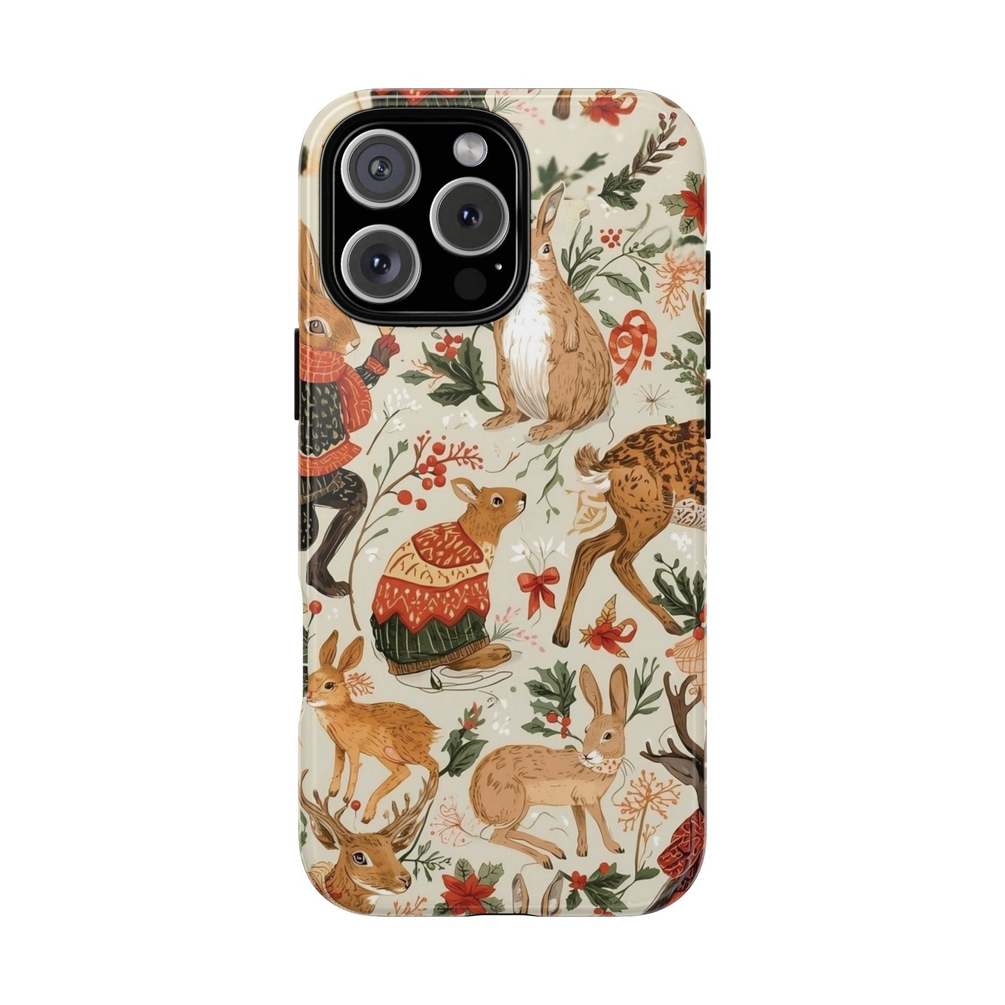 Christmas Phone Case, Animals in Christmas Spirit - Tough and Stylish for Nature Lovers