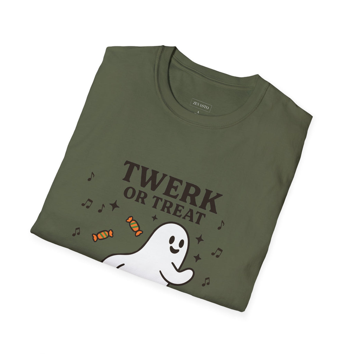 Whimsical Halloween T-Shirt for Adults, Fun Ghost Tee, Twerk or Treat Shirt, Unisex Costume Top, Spooky Celebration Apparel