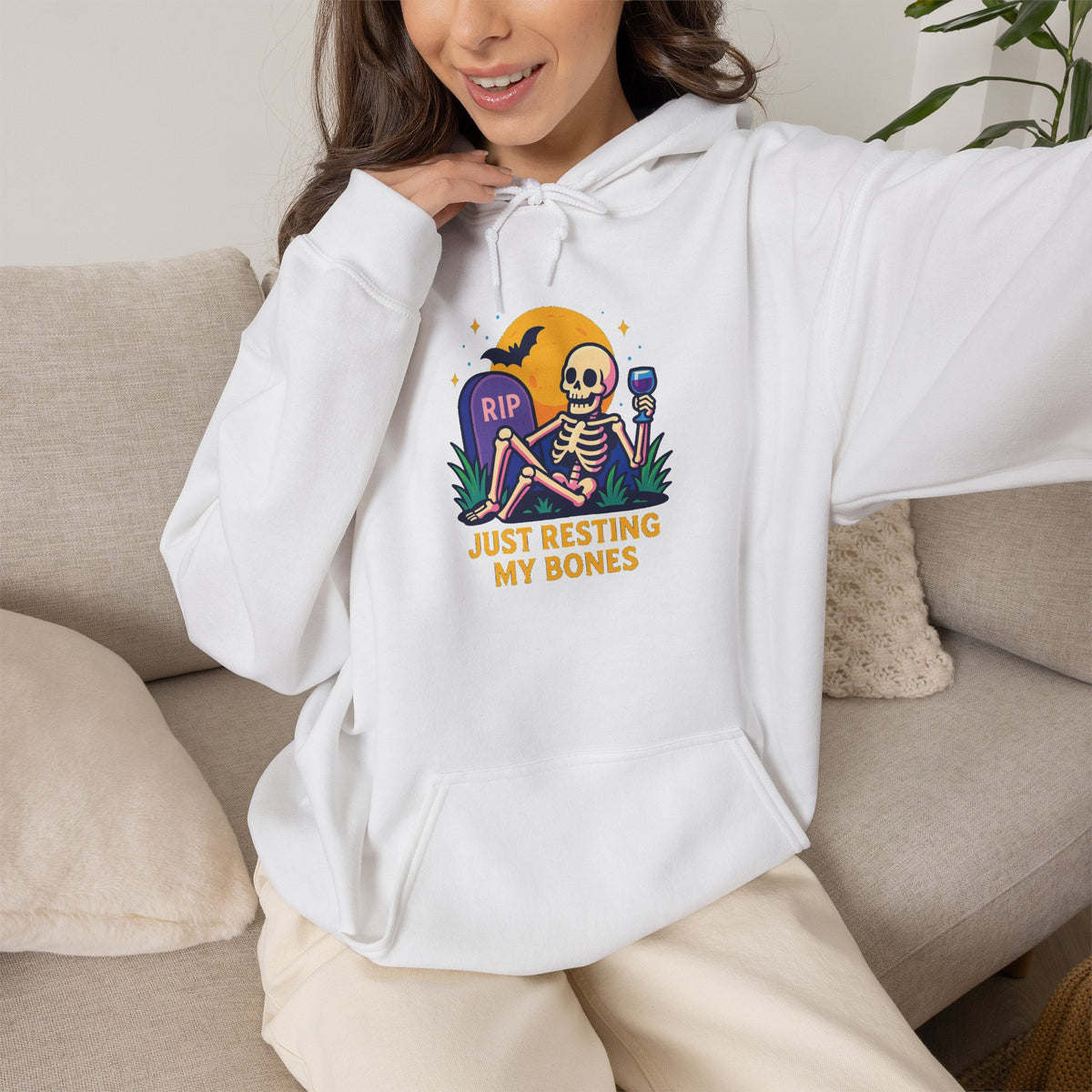 Halloween Skeleton Hoodie, Cozy Unisex Sweatshirt