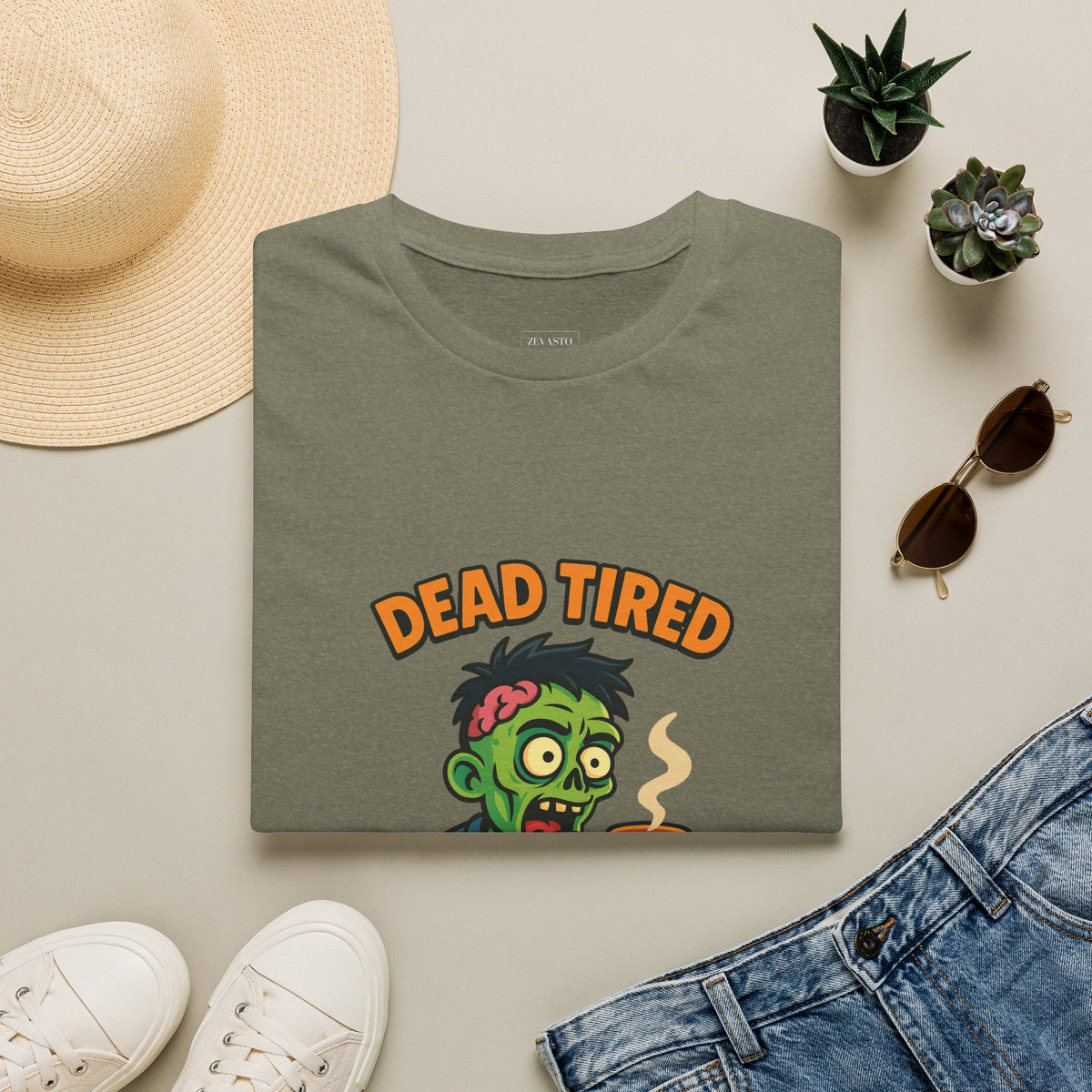 Dead Tired Zombie T-Shirt, Gifts for Halloween