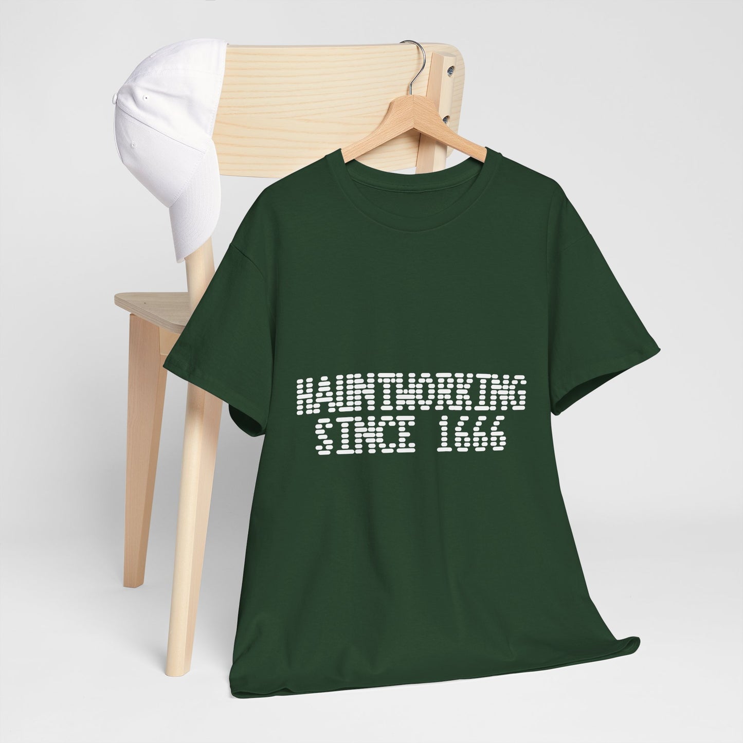Hauntworking Since 1666-Cotton Tee, Halloween-Themed Tshirt