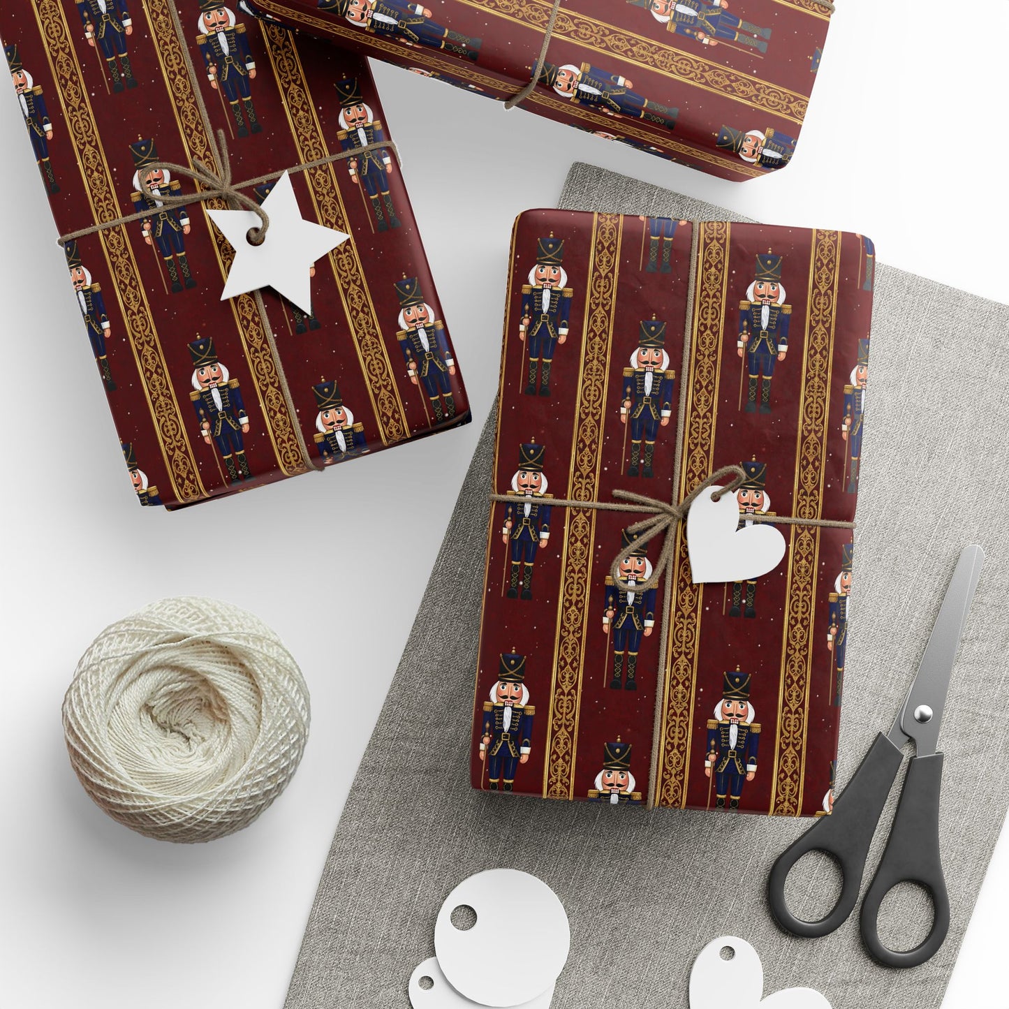 Christmas Wrap Paper, Festive Holiday Wrapping Paper Roll - Nutcracker Design