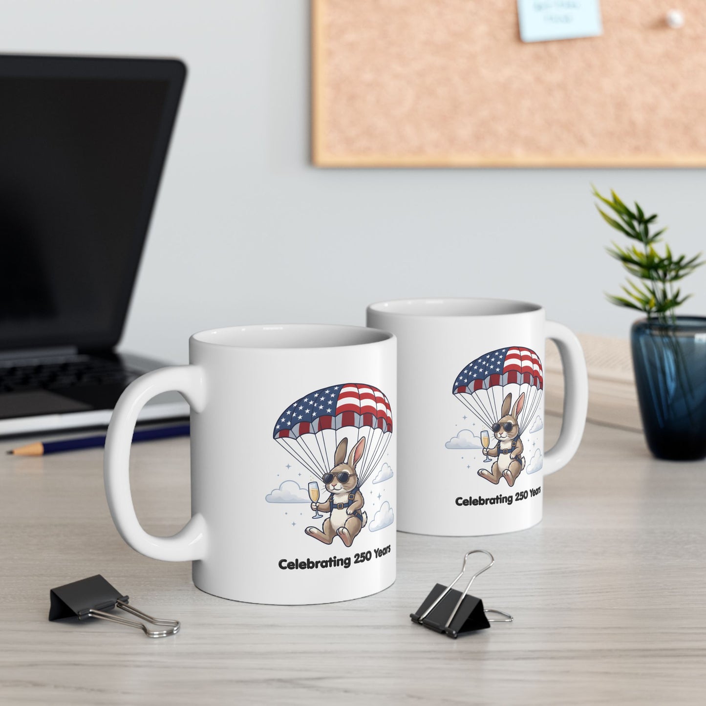 Patriotic Bunny Ceramic Mug