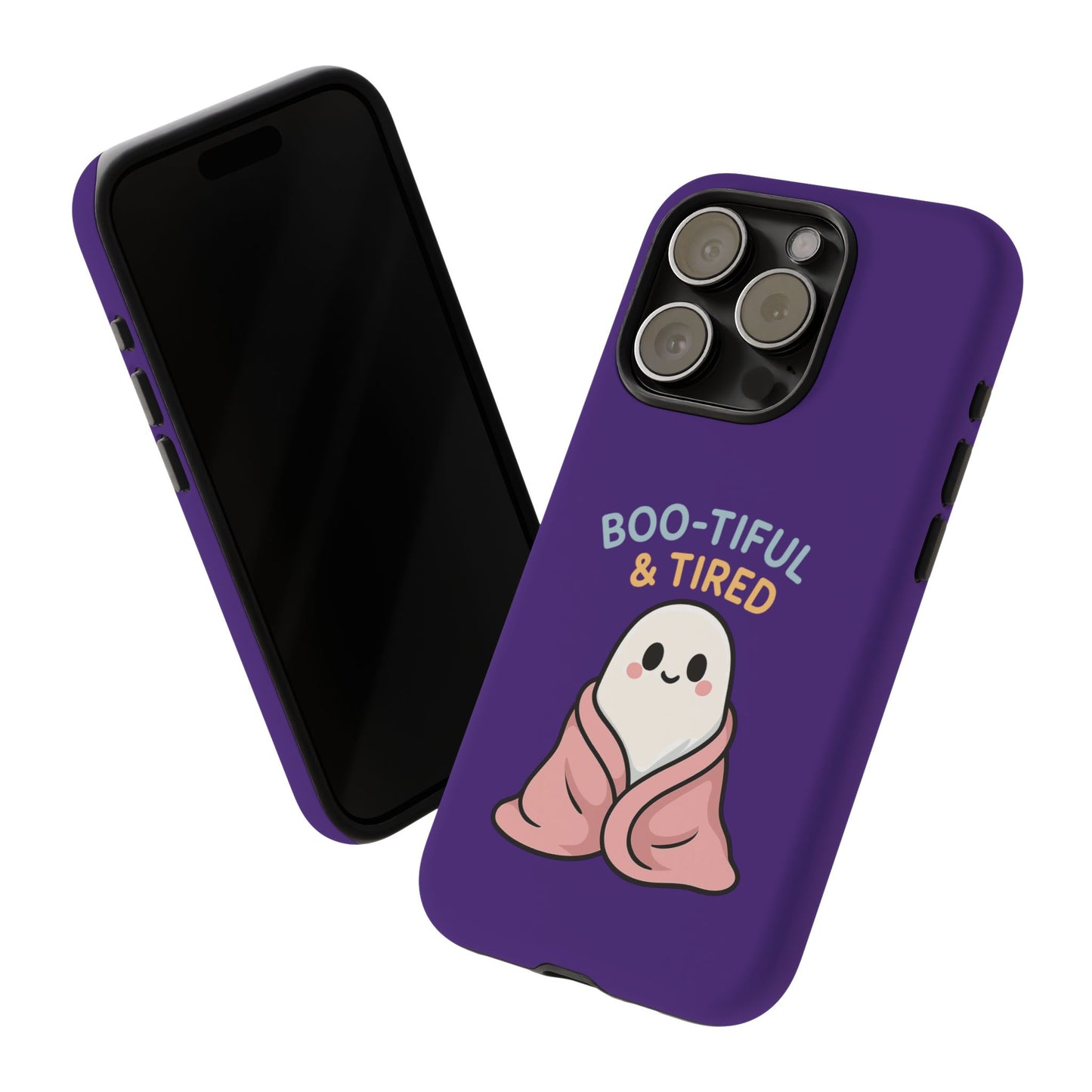 Boo-Tiful & Tired Phone Case, Halloween-Themed Design