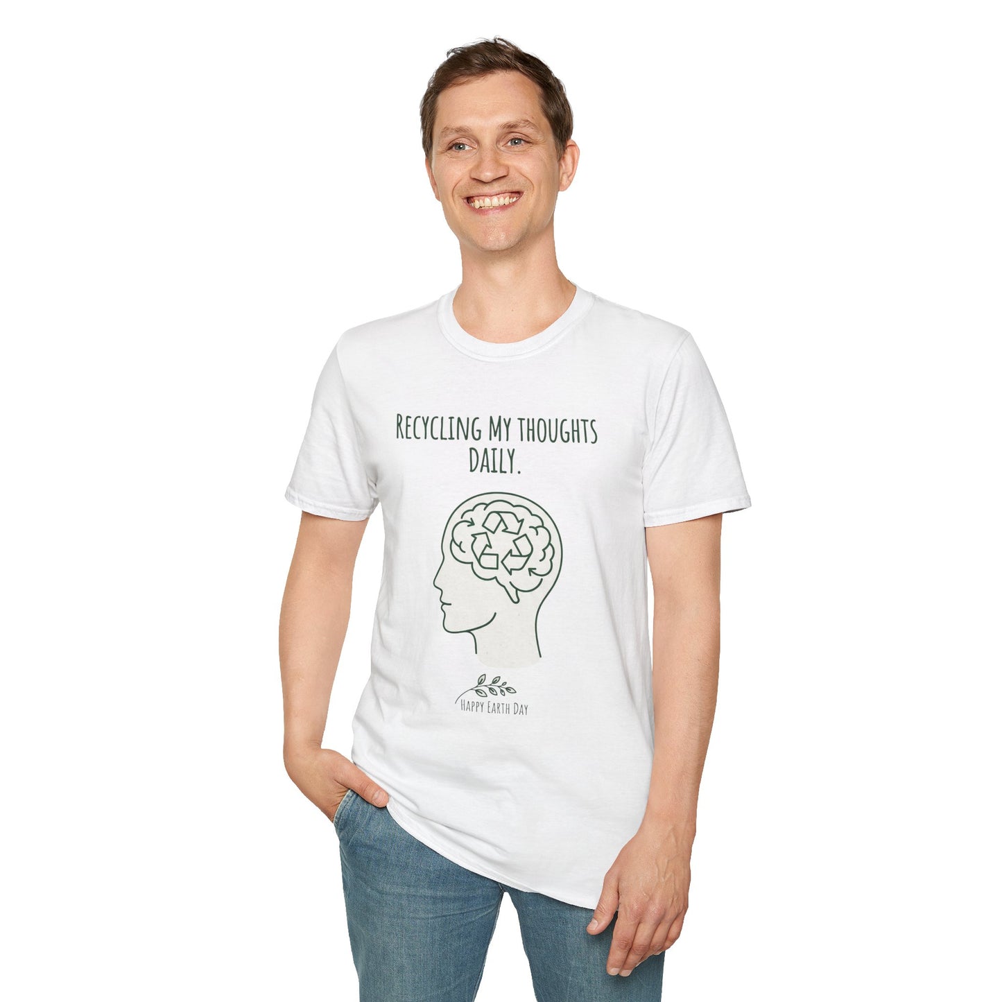 Recycling My Thoughts Daily T-Shirt — Mental Health Awareness, Earth Day Graphic Tee