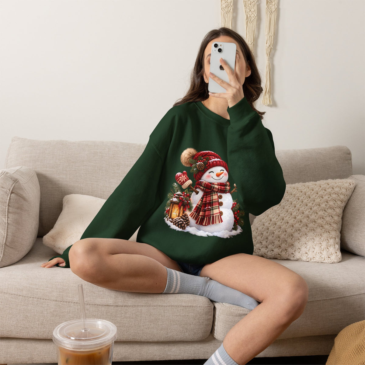 Snowman Holiday Sweatshirt - Cozy Christmas Unisex Sweatshirt