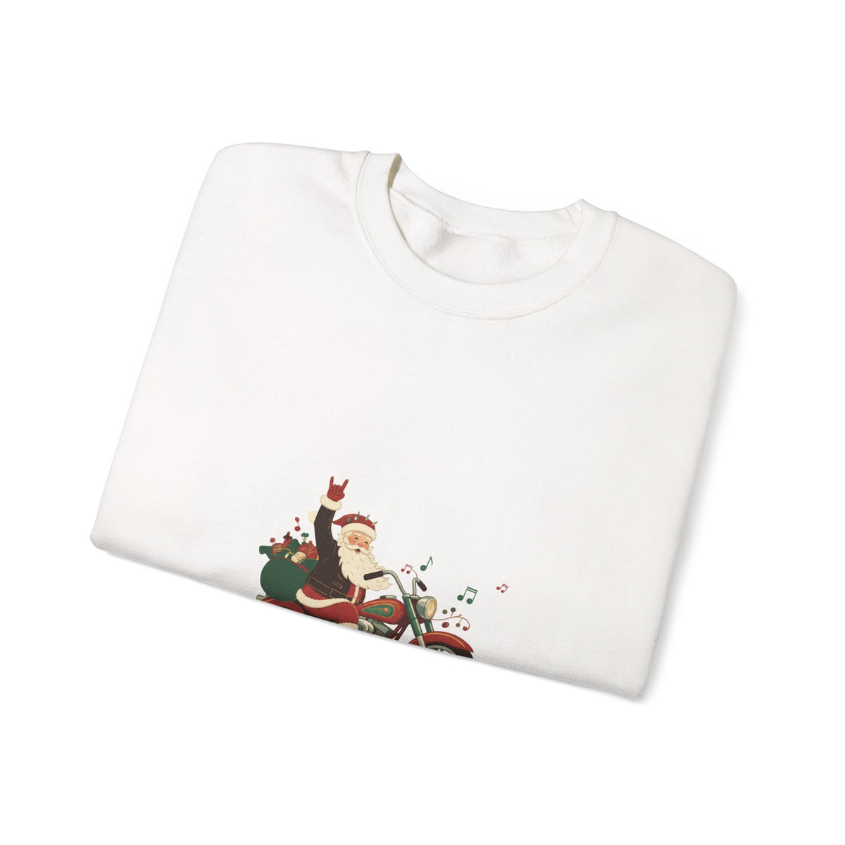 Christmas Motorcycle Sweatshirt - "Ride Into Christmas" Santa Biker Holiday Crewneck