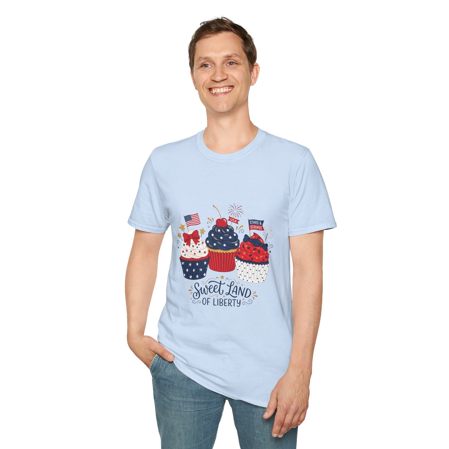 Patriotic Cupcakes T-Shirt — "Sweet Land of Liberty" 4th of July Tee