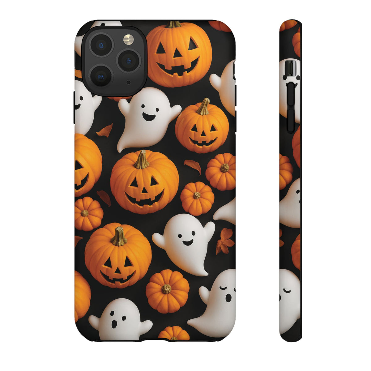 Halloween Phone Case, Spooky Ghosts and Pumpkins Design
