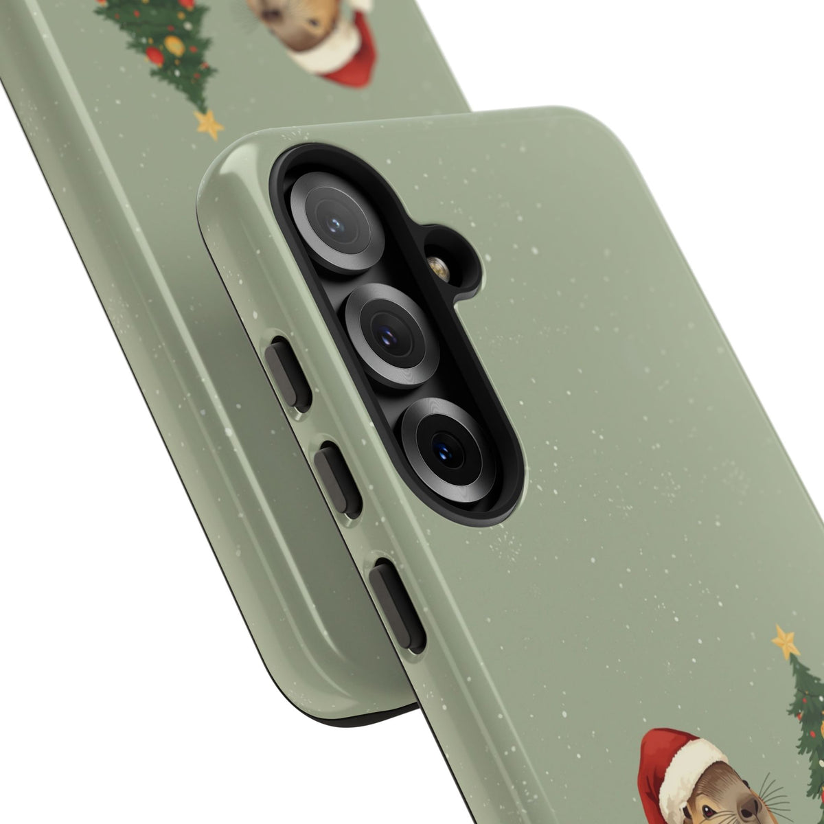 Christmas Phone Case with Capybara Design, Dual Layer Protective Case for Iphone & Samsung