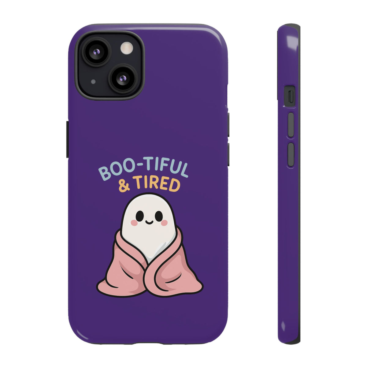 Boo-Tiful & Tired Phone Case, Halloween-Themed Design