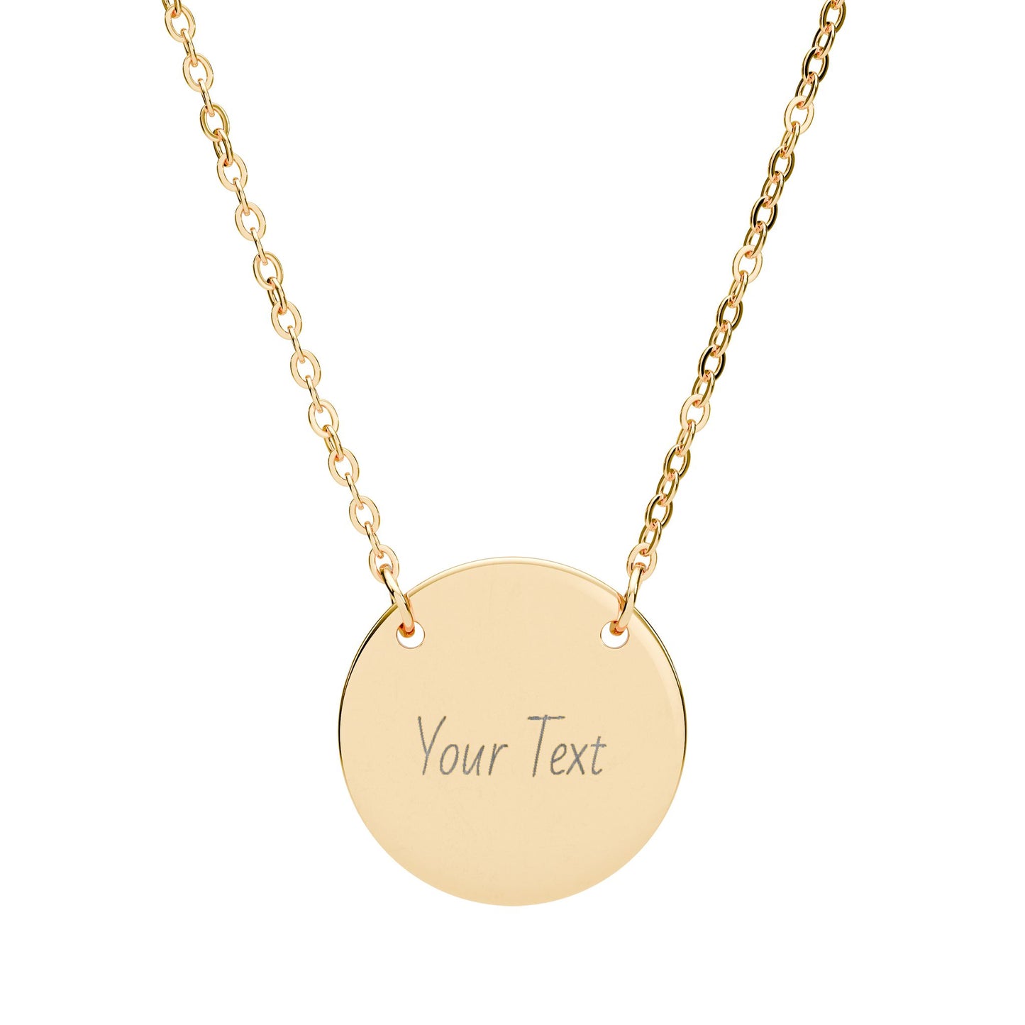 Personalized Circle Necklace — Engraved Custom Disc Pendant, Gift For Valentines Day | Mothers Day