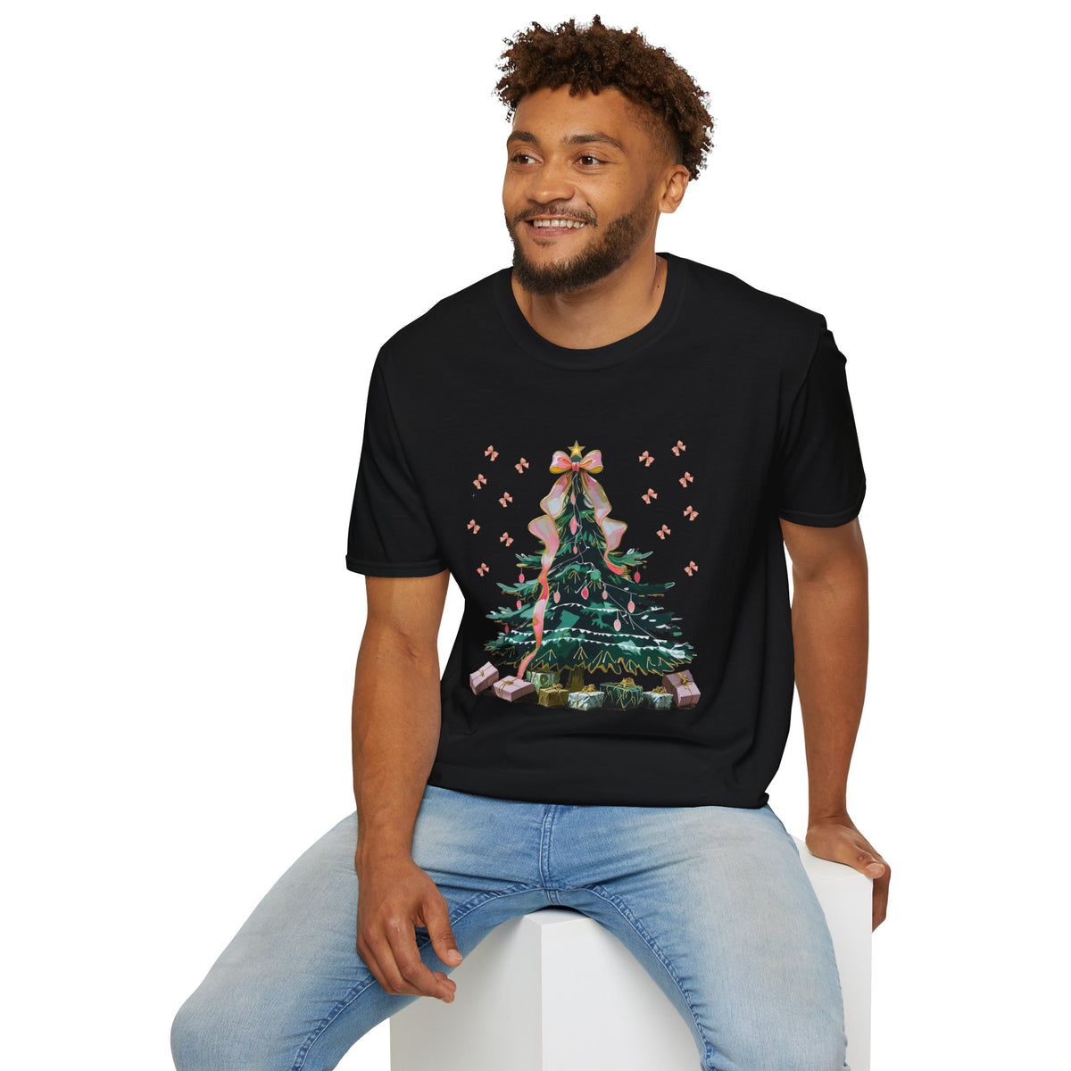 Christmas Tree Unisex Softstyle T-Shirt | Holiday Outfit, Festive Apparel