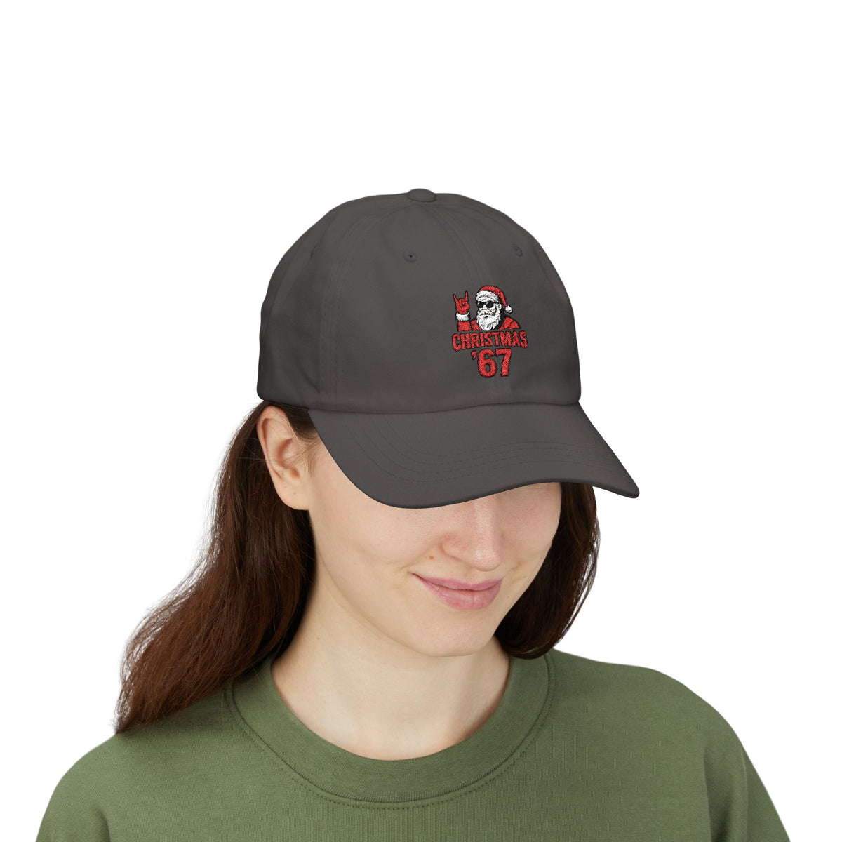 Christmas Cap — Retro Santa 'Christmas '67' Embroidered Holiday Hat