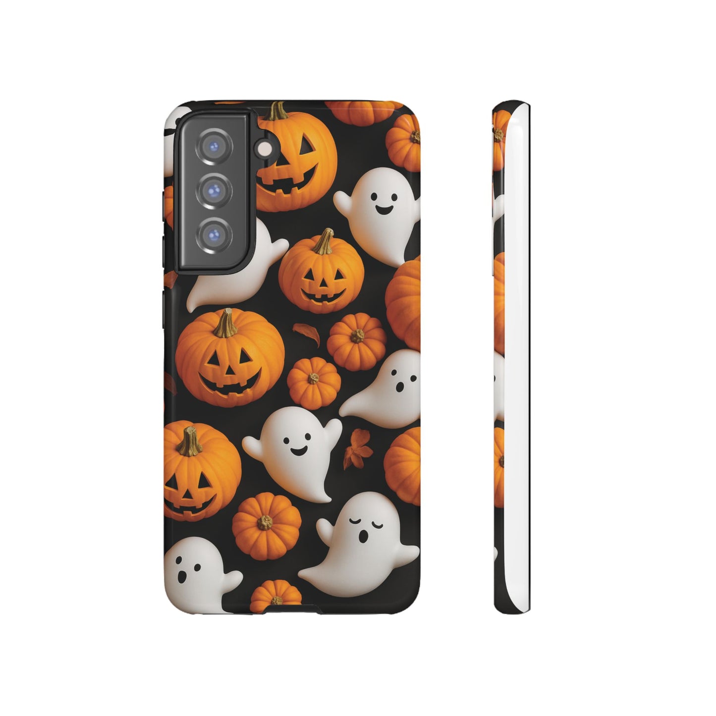 Halloween Phone Case, Spooky Ghosts and Pumpkins Design