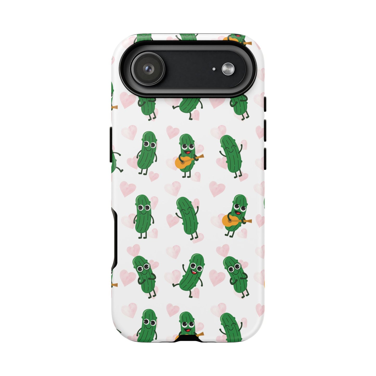 Pickle Pattern Phone Case — Cute Dancing Pickles with Hearts