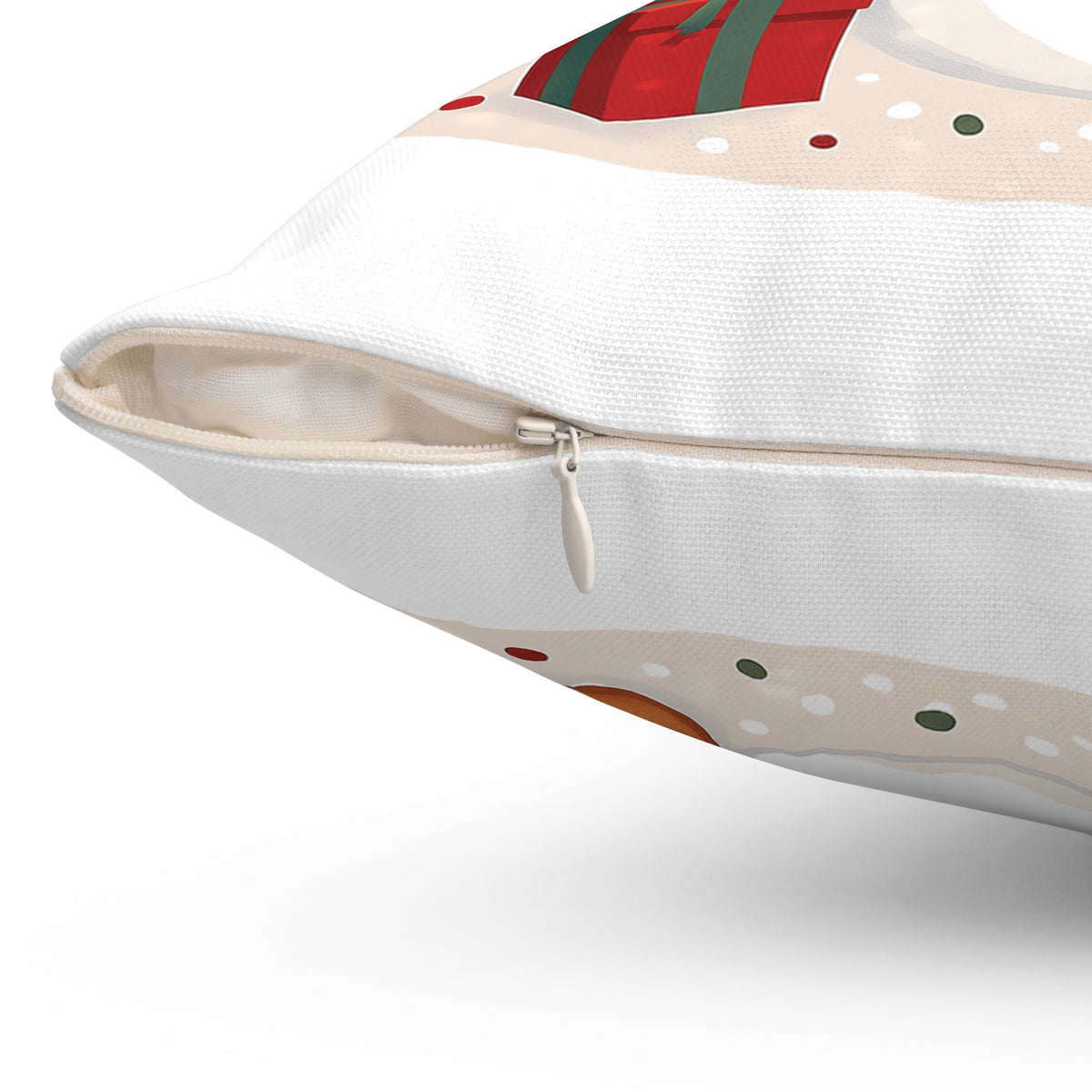 Let It Snow Snowman & Gingerbread Holiday Throw Pillow, Christmas Decoration