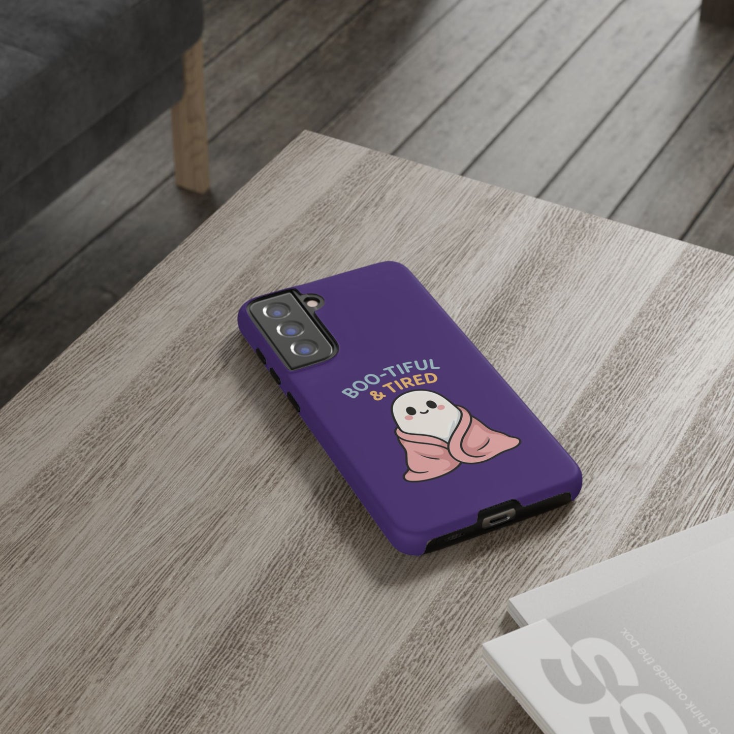 Boo-Tiful & Tired Phone Case, Halloween-Themed Design
