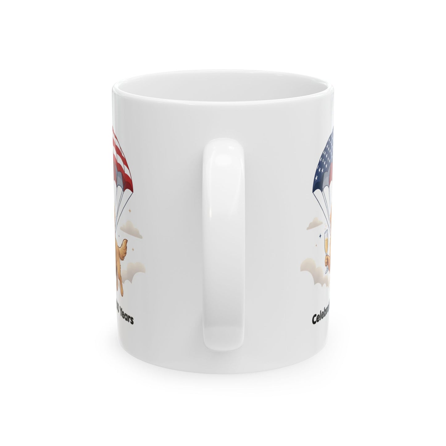 Patriotic Golden Retriever Ceramic Mug